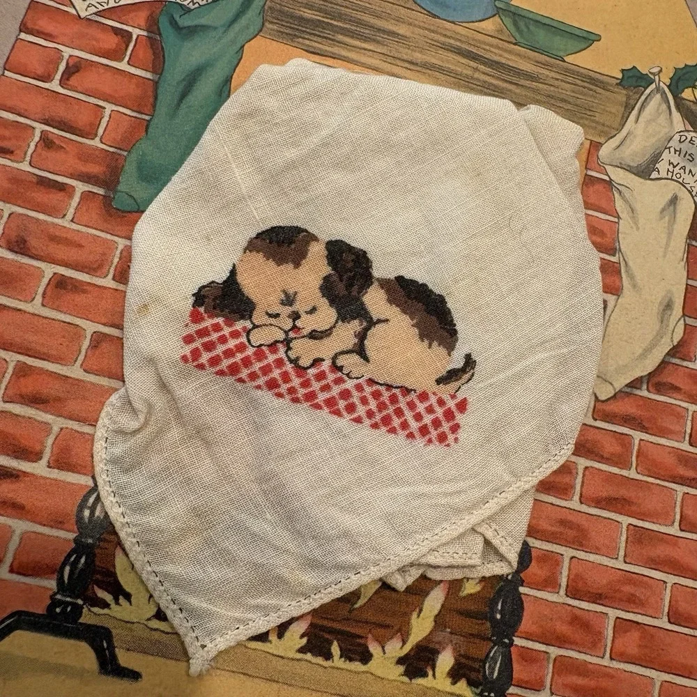 Antique Santa Claus Cover THE NIGHT BEFORE CHRISTMAS HANKIES 1941 Ephemera